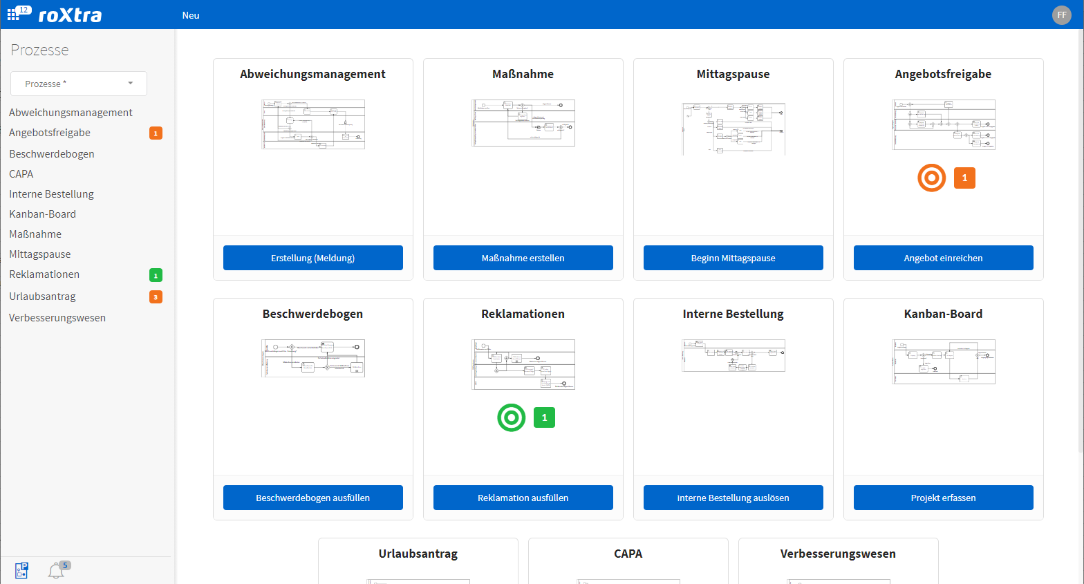 screenshot of roXtra Processes